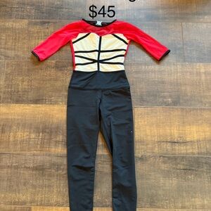Tiger Friday. Youth Large. Red and Black Long Sleeve Bodysuit